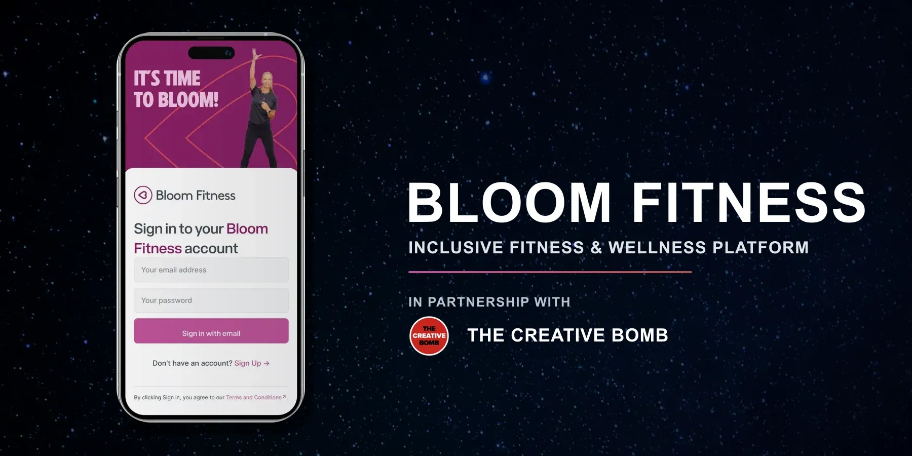 Bloom Fitness inclusive fitness platform in partnership with The Creative Bomb