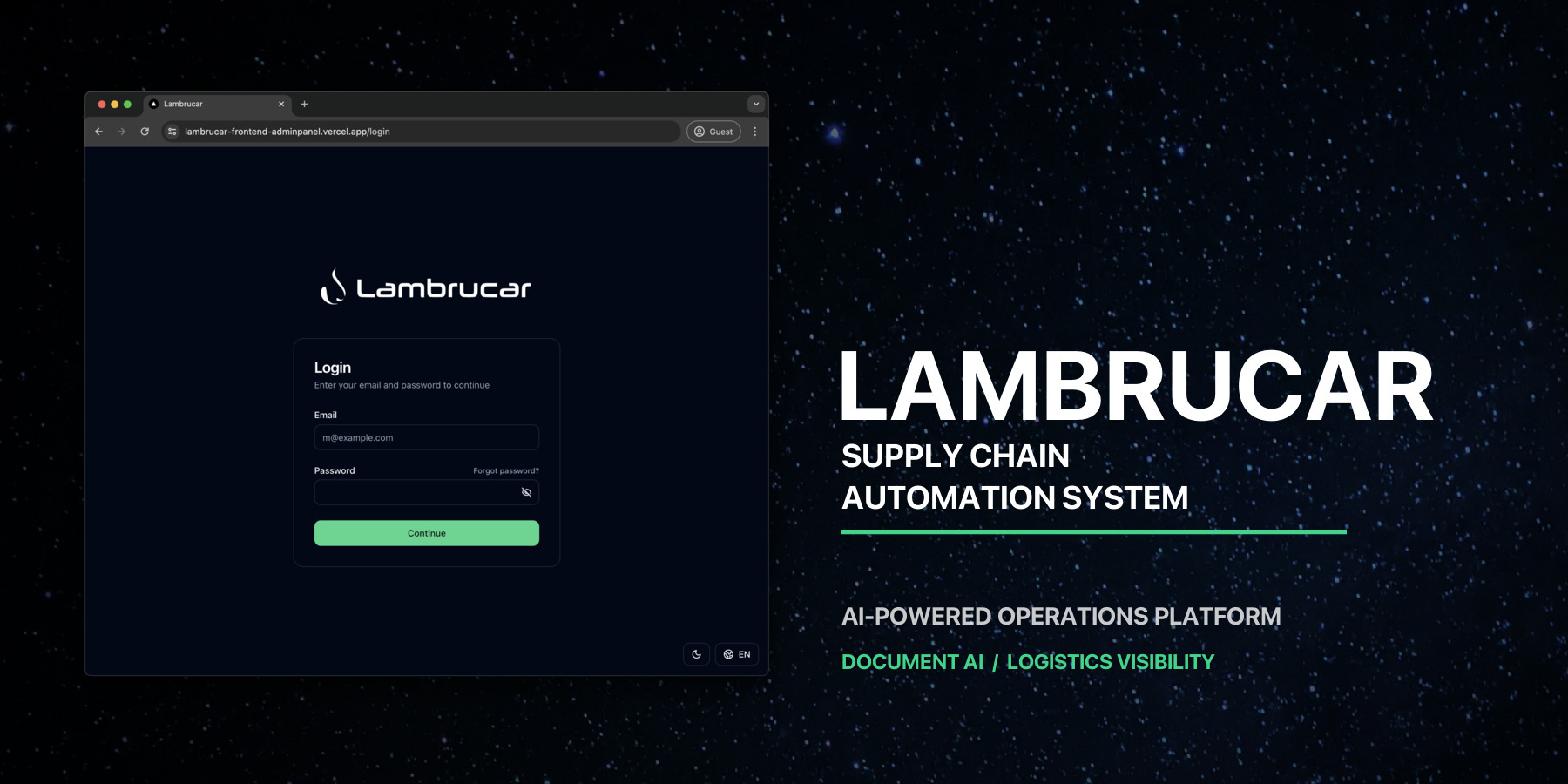 Lambrucar supply chain automation system