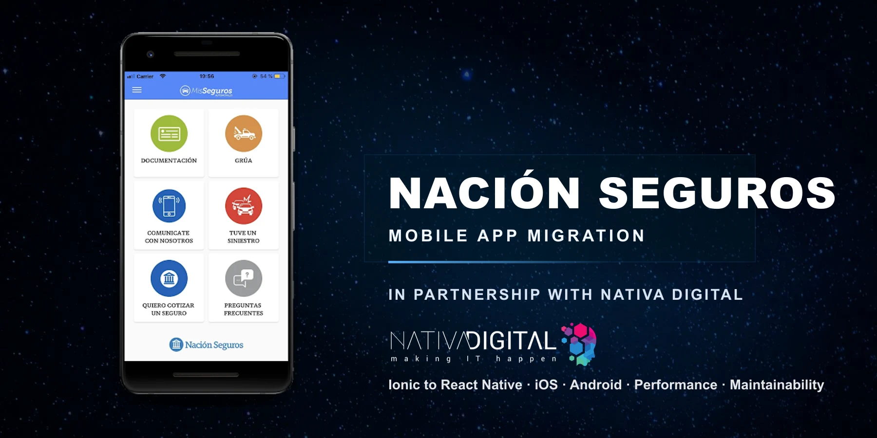 Nación Seguros mobile app migration in partnership with Nativa Digital