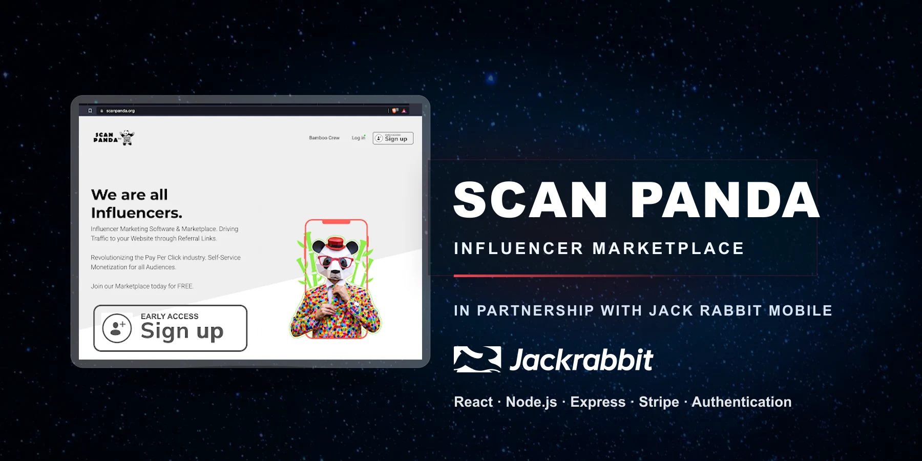Scan Panda influencer marketplace platform in partnership with Jack Rabbit Mobile